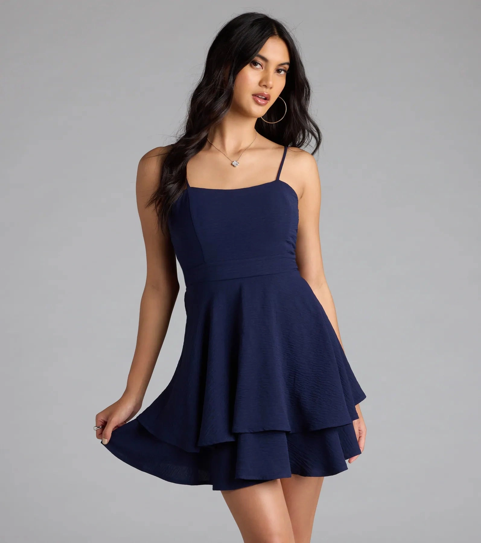Lovely Day Dress: Fluttery Ruffles & Back Tie Magic for a Sunny Skater Style!